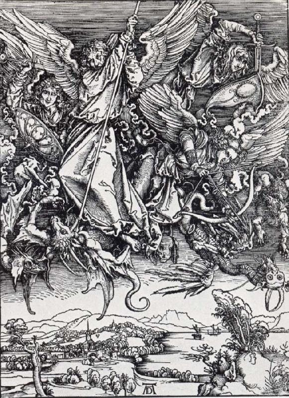 Albrecht Durer St.Michael Battling the Dragon Germany oil painting art